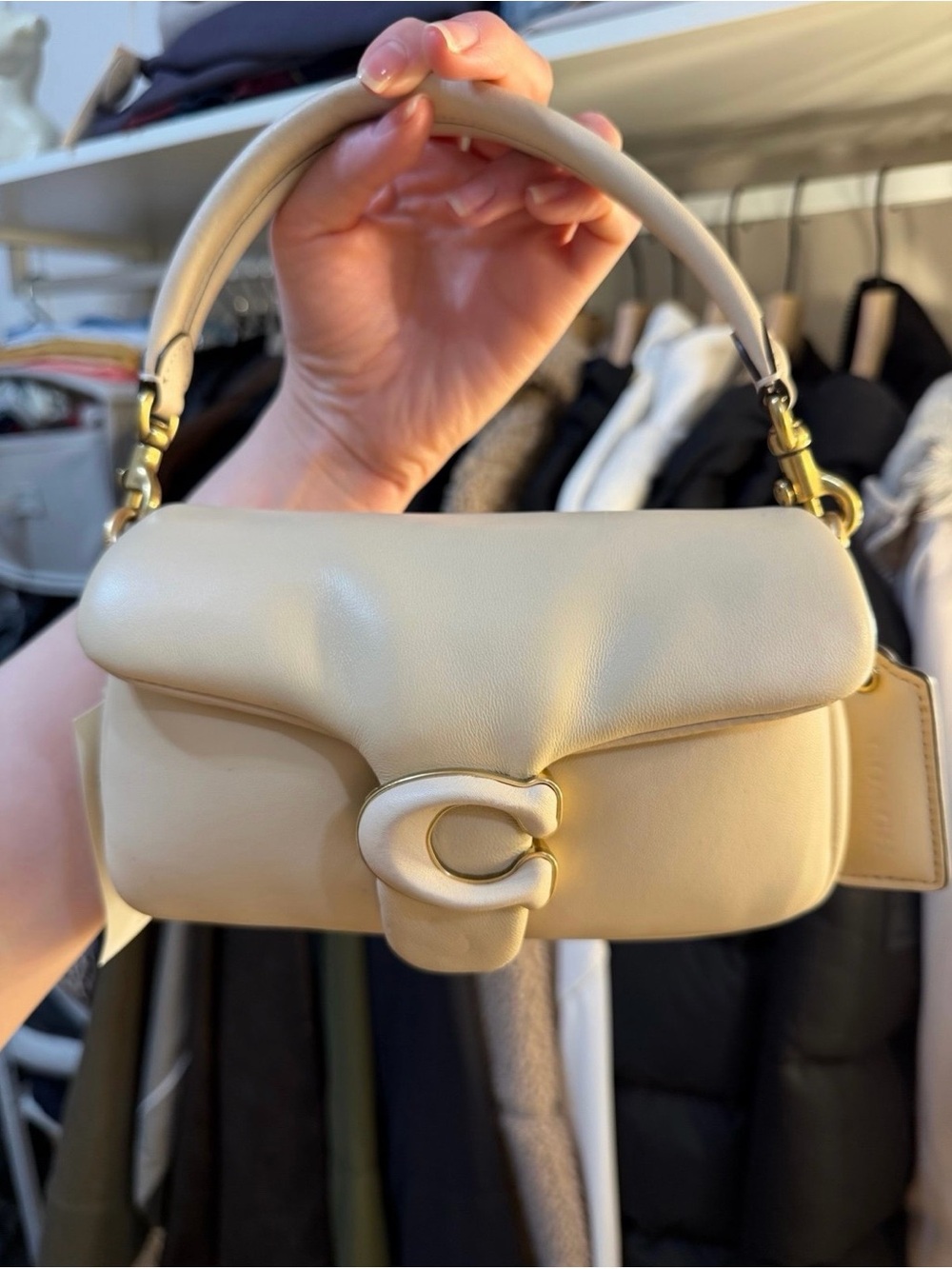 Coach Pillow Tabby 18 Cream - Picture 2 of 11